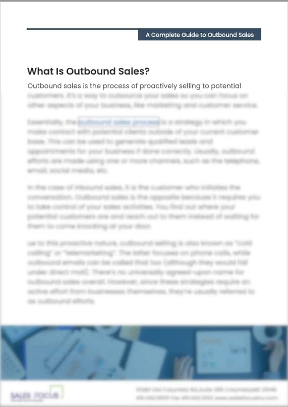 What is outbound sales?