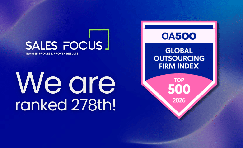 Sales Focus Inc. Ranks on the OA500 2026 Global Outsourcing Firm Index by Outsource Accelerator for Third Consecutive Year