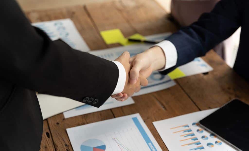 customer acquisition handshake
